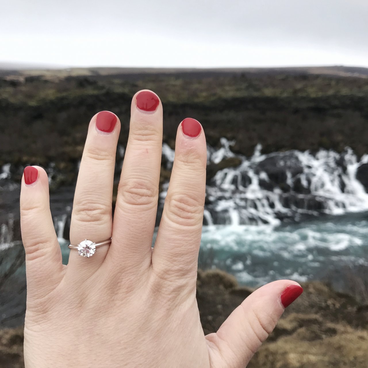 Csinc's Crafted by Inifinity 1.43 ct engagement ring on hand