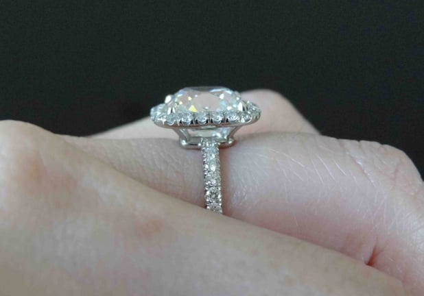 Cushion Halo Diamond Ring Profile