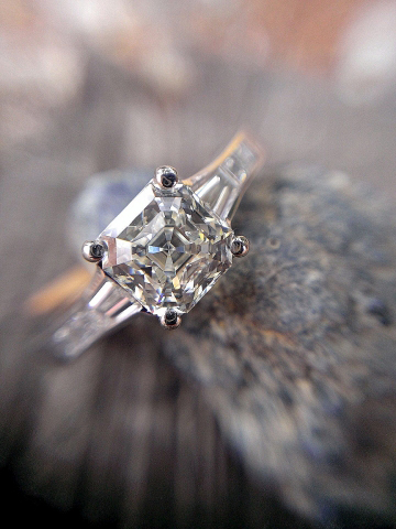 Jeff Cooper engagement ring with Octavia asscher diamond