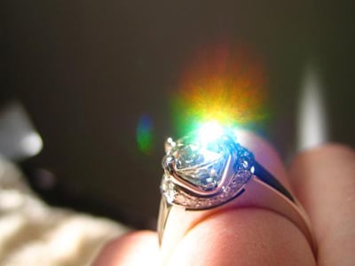 Diamond Ring displaying fire