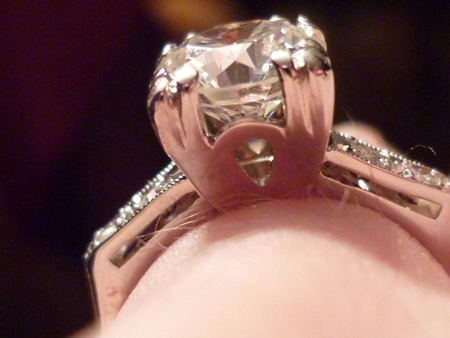 Diamond engagement ring in vintage setting