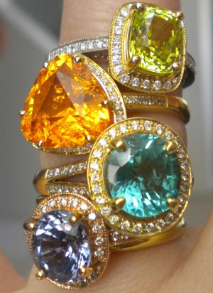 colored stone diamond cocktail rings