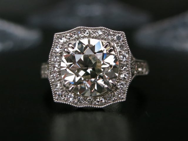 Halo diamond engagement ring shared by star sparkle