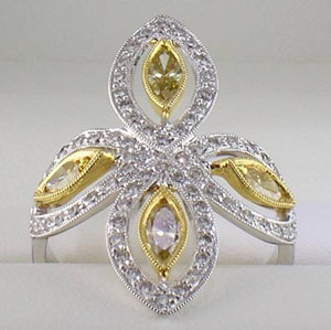 yellow diamond right hand ring