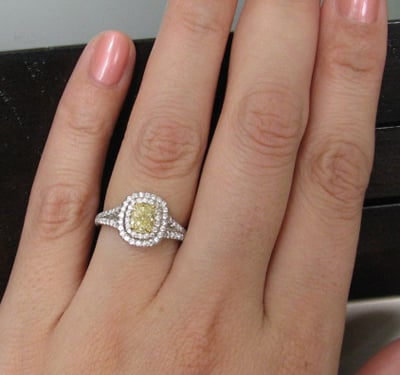 Tiffany Inspired Yellow Diamond Ring