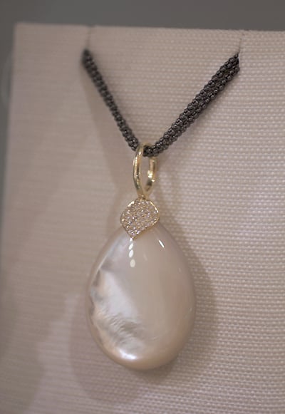 Elizabeth Showers Large Eliza teardrop pendant