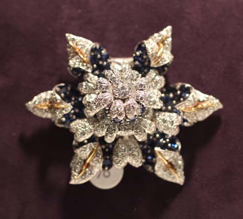 Elizabeth Taylor Exhibition - Jean Schlumberger Sapphire and Diamond Brooch