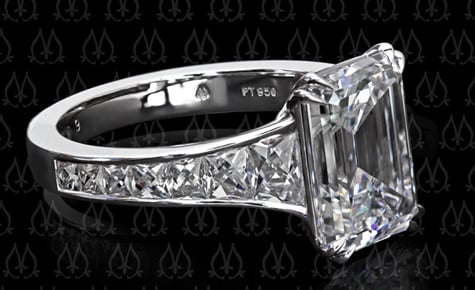 Emerald Cut Diamond Ring by Leon Mege