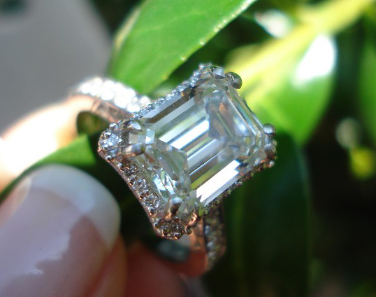 2.75-carat emerald-cut diamond in Tacori setting