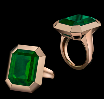 the style of jolie emerald tablet ring