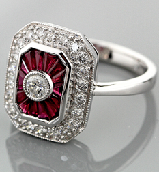 Ruby and diamond ring by Engagement Rings Direct