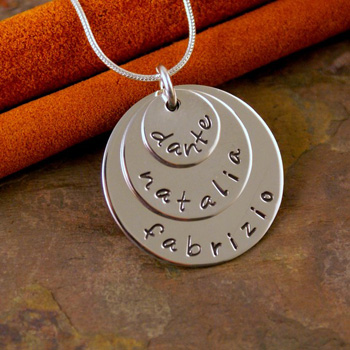 Name Pendants in sterling silver