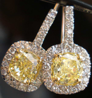 Fancy Yellow Diamond Earrings