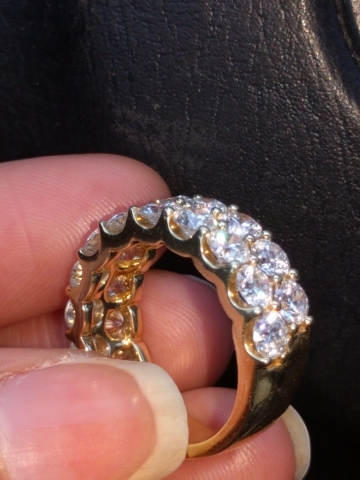 3/4 around the finger diamond coverage 3/4 around the finger diamond coverage