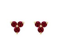 EF collection ruby trio stud set in 14K yellow gold at Ritani