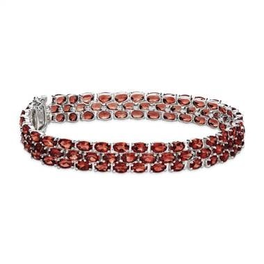 Trio oval garnet bracelet in sterling silver at Blue Nile Trio oval garnet bracelet in sterling silver at Blue Nile