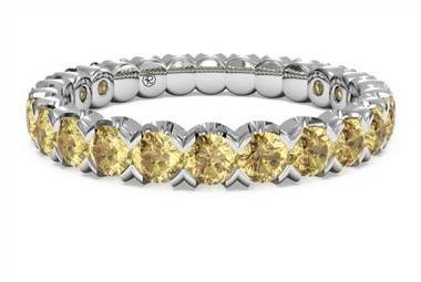 Yellow sapphire stackable ring at set in palladium at Ritani