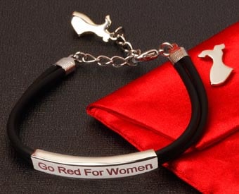 Go Red Bracelet Set for Women's Heart Disease Awareness
