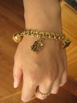 Vintage Gold Charm Bracelet