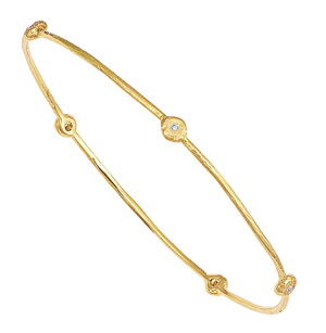 Yellow Gold Diamond Bangle Bracelet