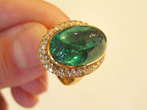 green tourmaline cocktail ring