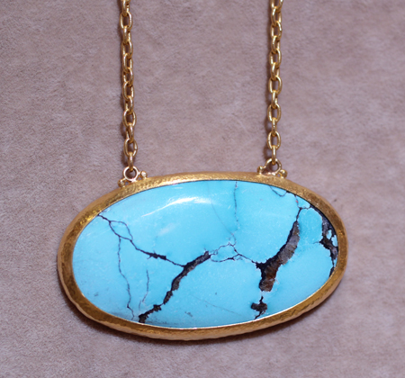 24k gold turquoise pendant Gurhan Couture 2011