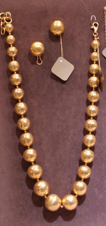 24k gold ball necklace and earrings Gurhan Couture 2011