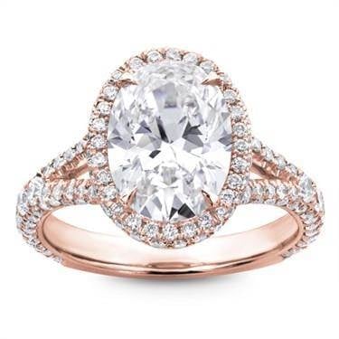 Three row engagement ring setting at Adiamor 