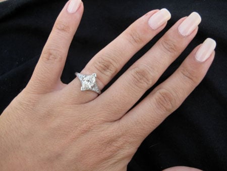 Handshot of Antique Marquise Cut Diamond Ring