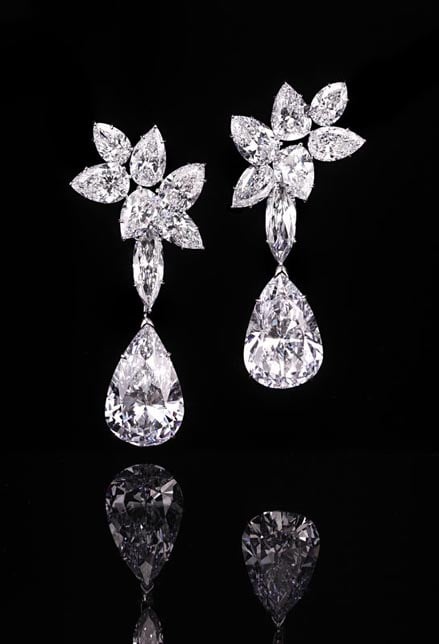 Harry Winston Diamond Ear Pendants Christie's Geneva