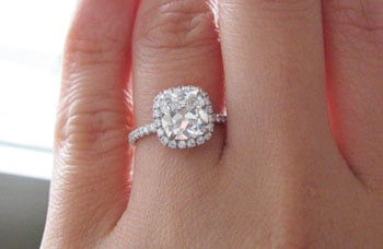 Harry Winston micropave diamond engagement ring