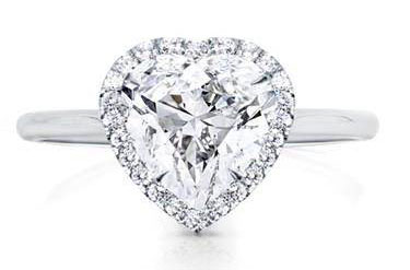 Heart Halo Engagement Setting Plain Band