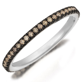 Henri Daussi brown pavé diamond band