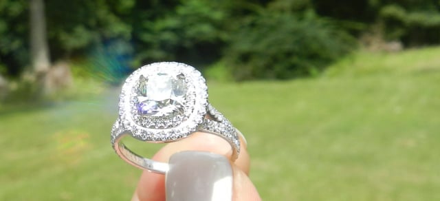 Victor Canera Cushion-Cut-Halo Diamond Engagement Ring