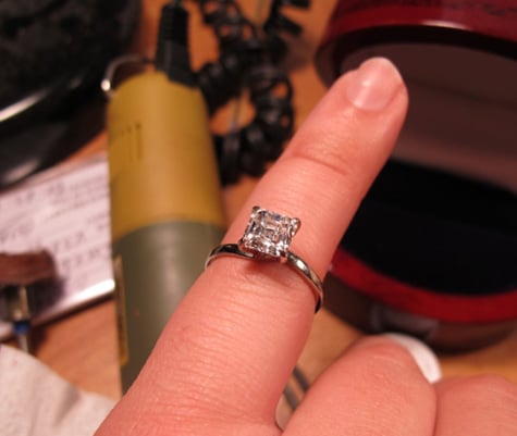Homemade Asscher Cut Diamond Engagement Ring