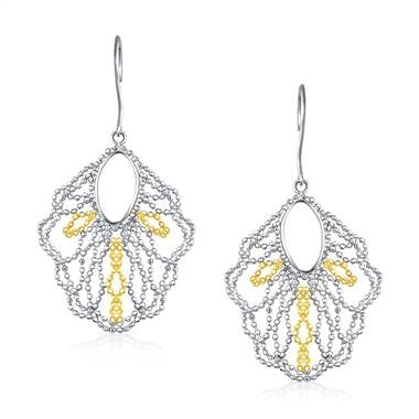 Wear: Beaded dangle earrings set in 14K yellow gold and sterling silver at B2C Jewels Wear: Beaded dangle earrings set in 14K yellow gold and sterling silver at B2C Jewels