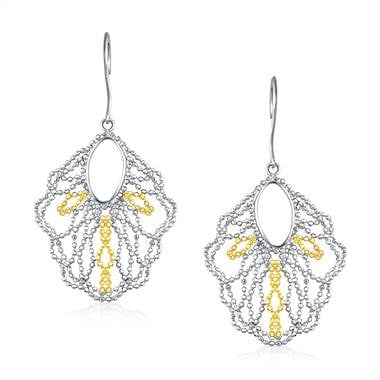 Wear: Beaded dangle earrings set in 14K yellow gold and sterling silver at B2C Jewels 