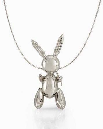 Jeff Koons Platinum Rabbit Pendant