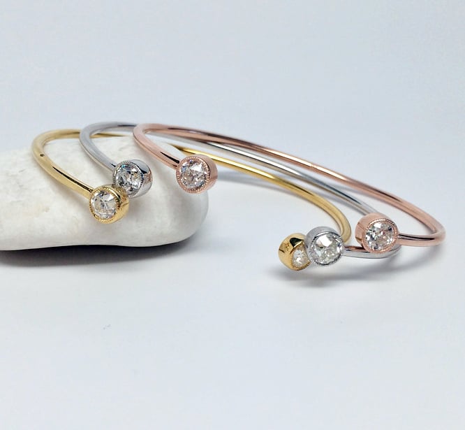 Diamond bangle bracelets from Jewels by Grace
