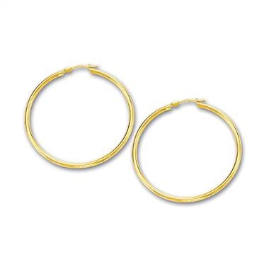 Yellow gold hoop earrings set in 14K yellow gold at B2C Jewels   