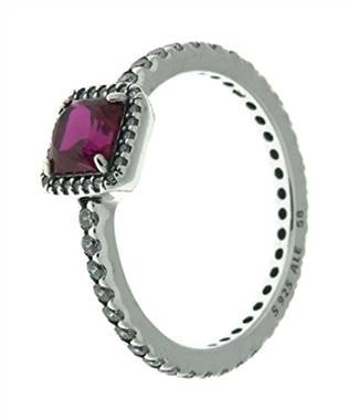 Timeless elegance ring, synthetic ruby and clear CZ at Pandora  