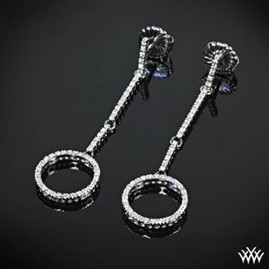 Bottom: Circle of life diamond dangle earrings set in 18K white gold at Whiteflash 
