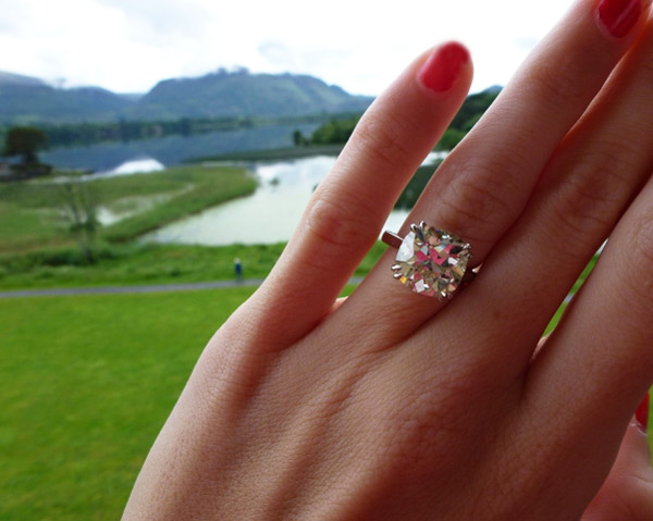 Poppy, an antique cushion-cut diamond, visits Ireland