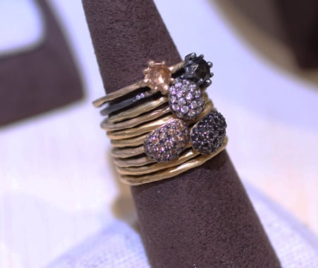 Kamofie diamond stacking rings Couture 2011