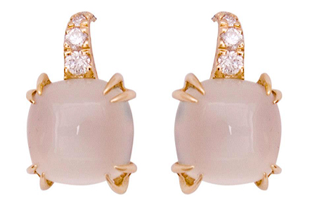 Moonstone and Diamond Earrings worn by Michelle Obama at the Democratic National Convention