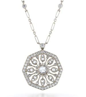 Kwiat vintage collection Plume diamond pendant