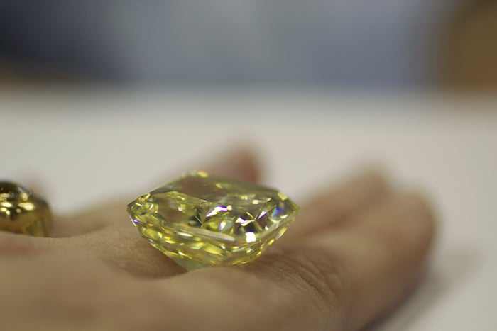 50-carat fancy-intense yellow diamond from Leibish & Co. Image by Erika Winters