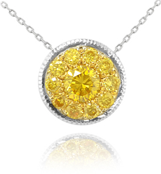 Leibish & Co. fancy vivid yellow diamond pendant