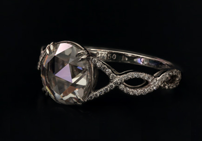 Leon Megé Helix™ solitaire with rose cut diamond