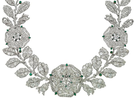 Diamond and emerald Eglantine necklace by Cartier